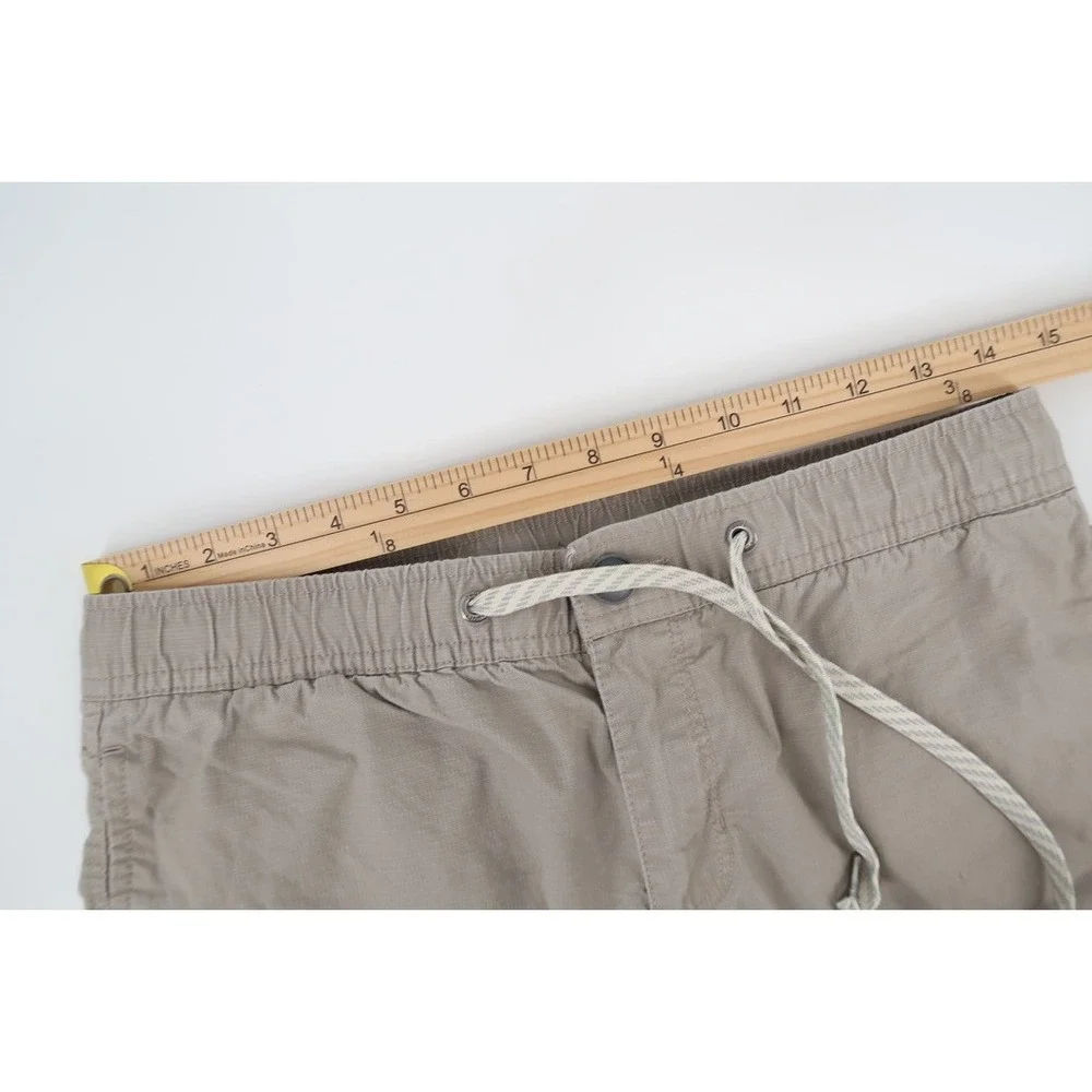 Vuori Ripstop Shorts Mens Small Khaki V370 Hiking Stretch Organic Cotton Zip